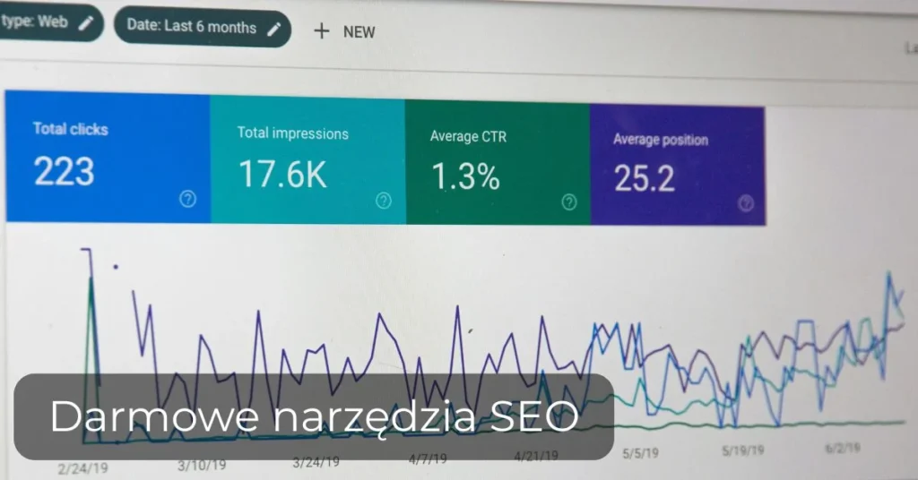 Darmowe narzędzia SEO – grafika wprowadzająca z widokiem Google Search Console