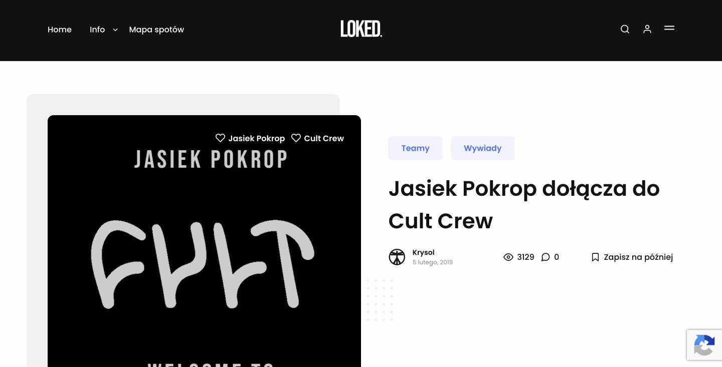 Wywiad w Loked BMXmagazine: Jasiek Pokrop dołącza do Cult Crew